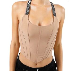 I.AM.GIA Beige Corset Crop Top